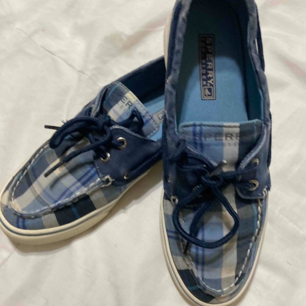 Very Good Condition - Sperry Women's Plaid Boat Shoes